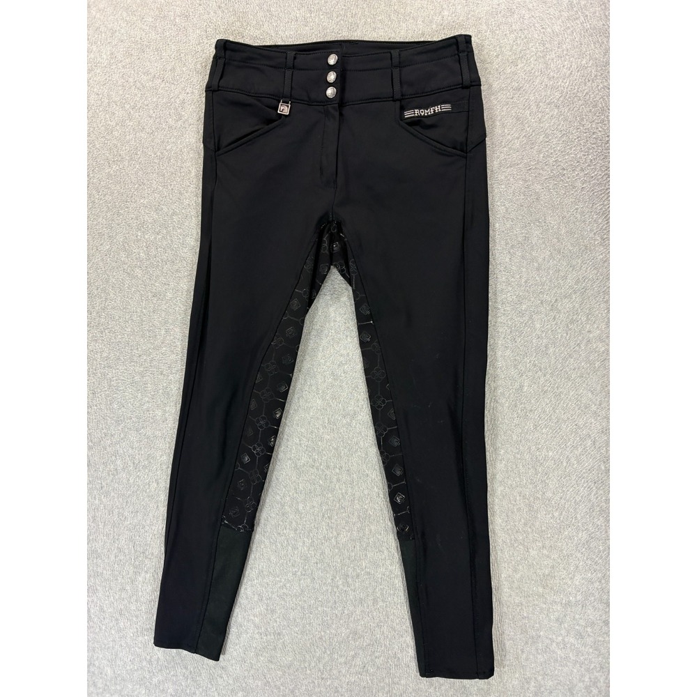 Romfh Full Seat Stitched Equestrian Ridding Breeches (Women's 28) Black -
